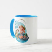 Serenitys Catch: Meisje Gevist op een rots Mok (Voorkant links)