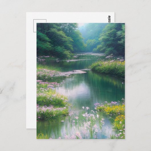 Serenity's Flow, Lazy River in the Forest Briefkaart (Voorkant / Achterkant)