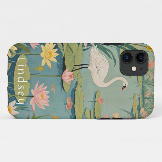Serenity's Grace: Lily Pond Swan Case-Mate iPhone Case (Achterkant (horizontaal))