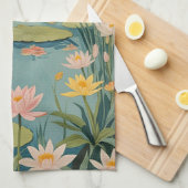 Serenity's Grace: Lily Pond Swan Theedoek (Quarter Fold)