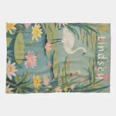 Serenity's Grace: Lily Pond Swan Theedoek (Horizontaal)