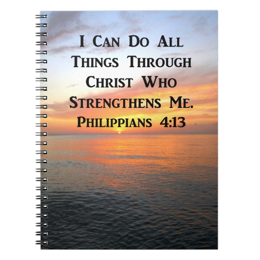SERENSUNRISE PHILIPPIANS 4:13 FOTO SCRIPTURE NOTITIEBOEK (Voorkant)