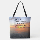 SERENSUNRISE PHILIPPIANS 4:13 FOTO SCRIPTURE TOTE BAG (Achterkant)