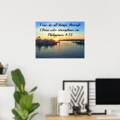 SERENSUNSET PHILIPPIANS 4:13 SCRIPTURE POSTER (Thuiskantoor)