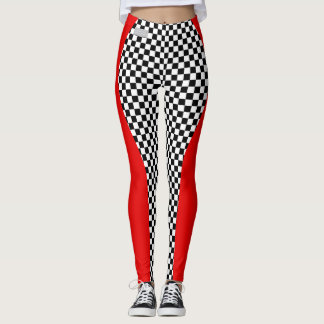 SERESHKI COLLECTIE Red Racer Checker Leggings