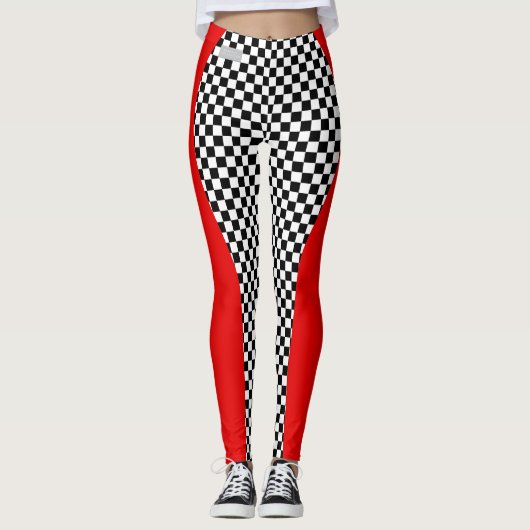 SERESHKI COLLECTIE Red Racer Checker Leggings (Voorkant)
