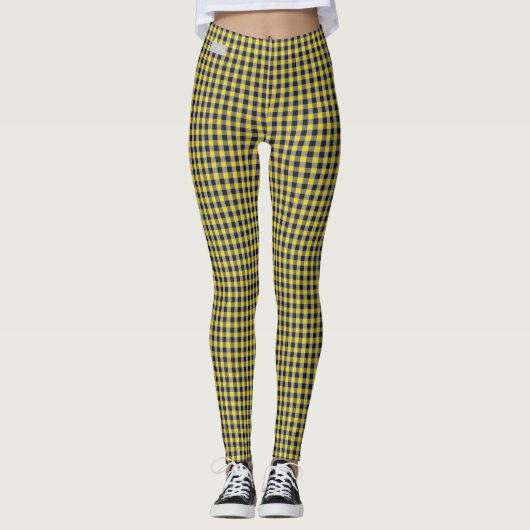 SERESHKI COLLECTIE Yellow Black Gingham Leggings (Voorkant)