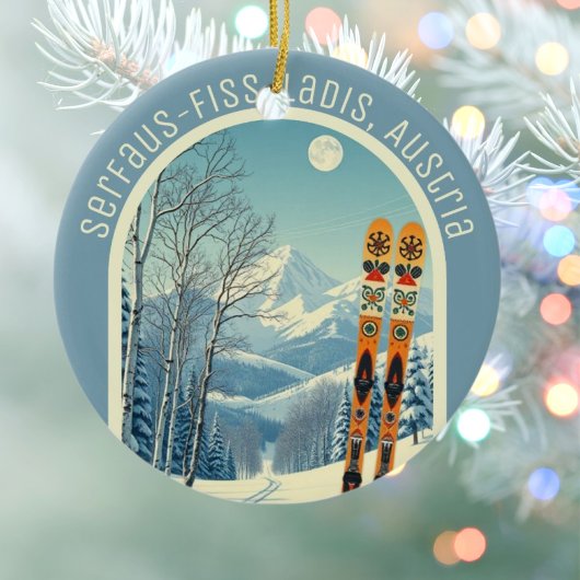 Serfaus‑Fiss‑Ladis Austria ski vacation souvenir  Keramisch Ornament
