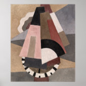 Serge Charchoune Compositie Cubistisch Aardtint Poster (Voorkant)