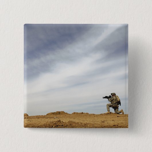 Sergeant biedt veiligheid vierkante button 5,1 cm (Voorkant)