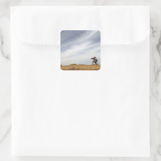 Sergeant biedt veiligheid vierkante sticker (Tas)