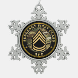 Sergeant der Eerste Klasse E1 Tin Sneeuwvlok Ornament