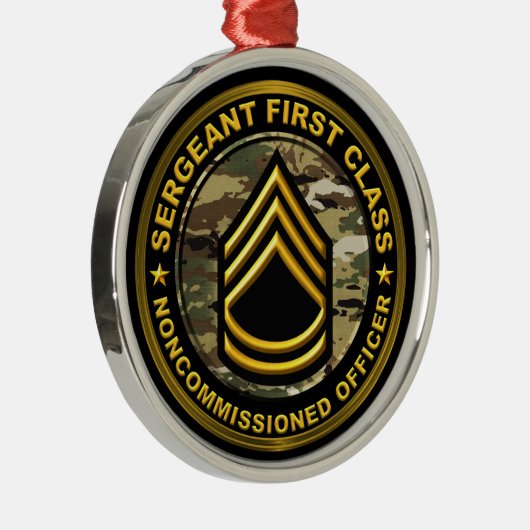 Sergeant Eerste klas Kerstmis Metalen Ornament (Rechts)
