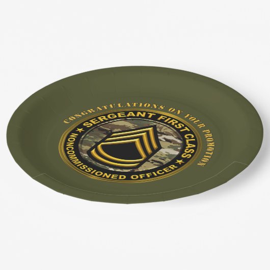 Sergeant eerste klas promotie papieren bordje (Gekanteld)