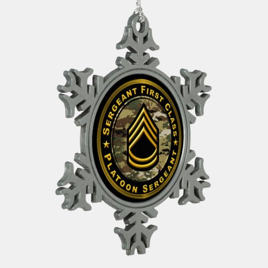 Sergeant FIrst Class Platoon Sergeant Tin Sneeuwvlok Ornament (Links)