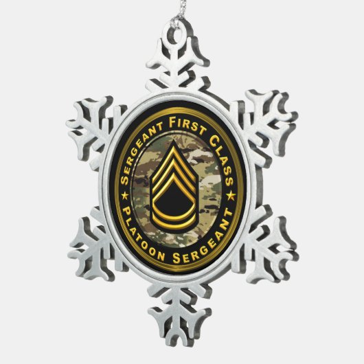 Sergeant FIrst Class Platoon Sergeant Tin Sneeuwvlok Ornament (Rechts)