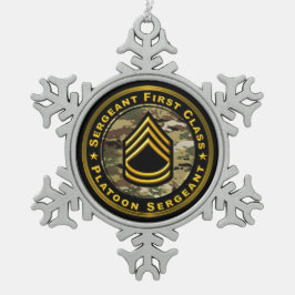 Sergeant FIrst Class Platoon Sergeant Tin Sneeuwvlok Ornament