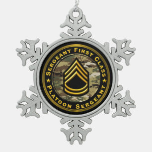 Sergeant First Class Platoon Sergeant Tin Sneeuwvlok Ornament
