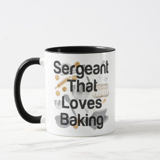 Sergeant houdt van bakken mok (Links)