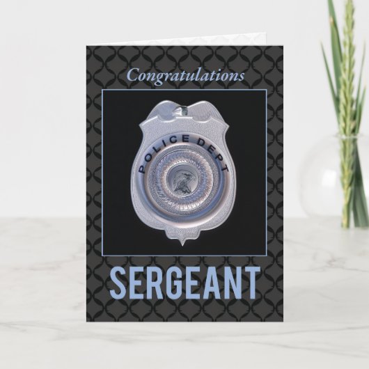 Sergeant in Politie Afdeling Promotie Gefeliciteer Kaart (Voorkant)