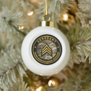 Sergeant Kerstmis Keramische Bal Ornament