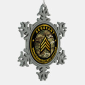 Sergeant Kerstmis Tin Sneeuwvlok Ornament (Links)