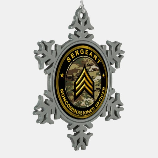 Sergeant Kerstmis Tin Sneeuwvlok Ornament (Links)