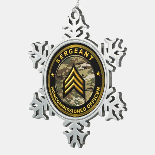 Sergeant Kerstmis Tin Sneeuwvlok Ornament (Rechts)