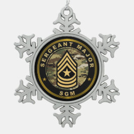 Sergeant-majoor Commandant SMC Tin Sneeuwvlok Ornament