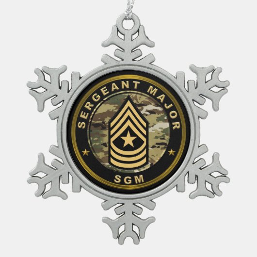 Sergeant-majoor Commandant SMC Tin Sneeuwvlok Ornament (Voorkant)