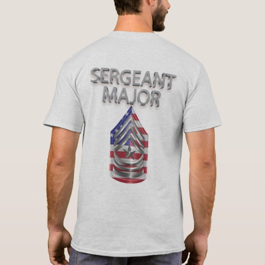 Sergeant-majoor Gepersonaliseerd Rank T-shirt (Achterkant)
