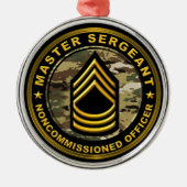 Sergeant-majoor Kerstmis Metalen Ornament (Voorkant)