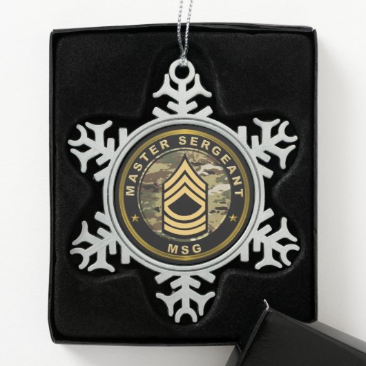 Sergeant-majoor SMJ Tin Sneeuwvlok Ornament (Kistje)