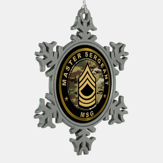 Sergeant-majoor SMJ Tin Sneeuwvlok Ornament (Links)