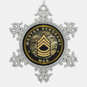 Sergeant-majoor SMJ Tin Sneeuwvlok Ornament (Voorkant)