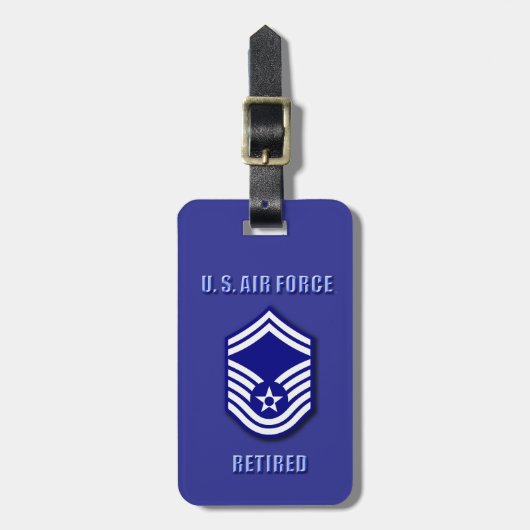 Sergeant-majoor van de USAF Bagagelabel (Voorkant verticaal)