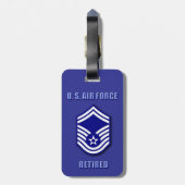 Sergeant-majoor van de USAF Bagagelabel (Achterkant verticaal)
