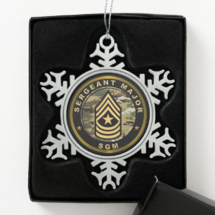 Sergeant Major SGM Tin Sneeuwvlok Ornament