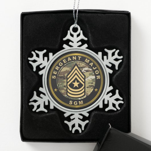Sergeant Major SGM Tin Sneeuwvlok Ornament (Kistje)