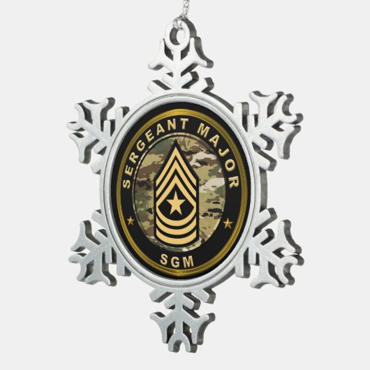Sergeant Major SGM Tin Sneeuwvlok Ornament (Rechts)