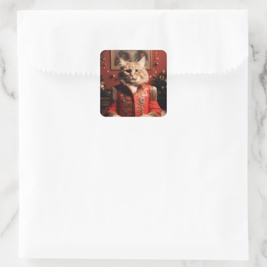 Sergeant Pepper Cat Vierkante Sticker (Tas)