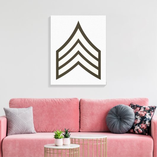 Sergeant-rang Canvas Afdruk (Insitu (Woonkamer))