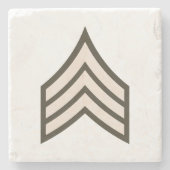 Sergeant-rang Stenen Onderzetter (Voorkant)