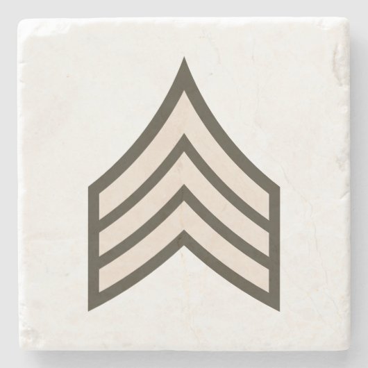 Sergeant-rang Stenen Onderzetter (Voorkant)