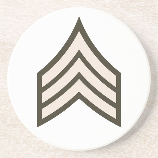 Sergeant-rang Zandsteen Onderzetter (Voorkant)