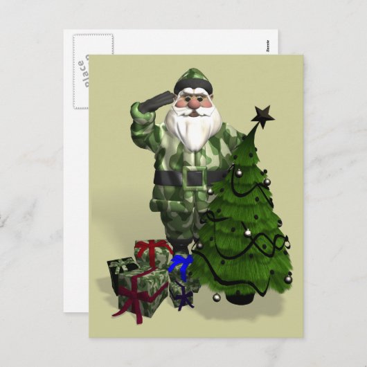 Sergeant Santa Claus Feestdagenkaart (Voorkant / Achterkant)