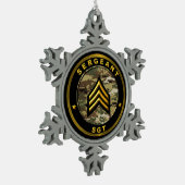 Sergeant SGT Tin Sneeuwvlok Ornament (Links)