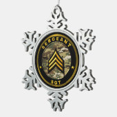 Sergeant SGT Tin Sneeuwvlok Ornament (Rechts)
