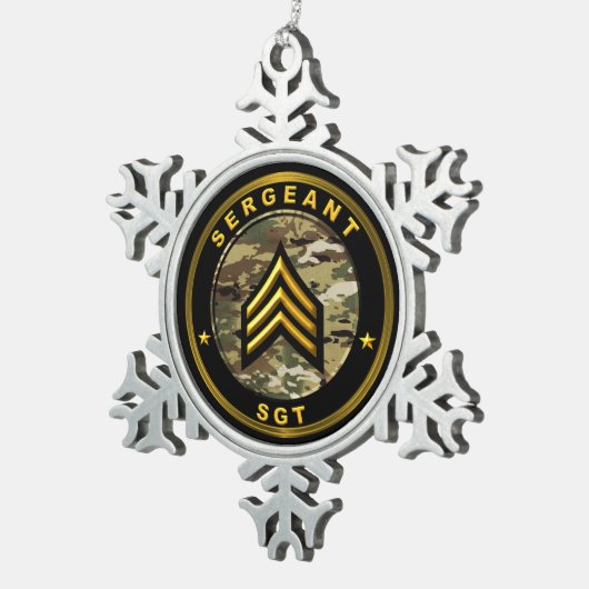 Sergeant SGT Tin Sneeuwvlok Ornament (Rechts)