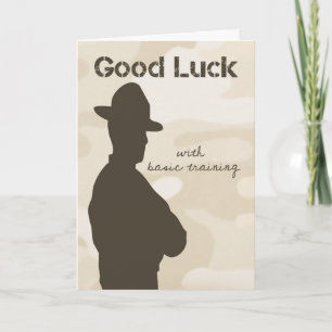 Sergeant Silhouette met Camouflage Good Luck Kaart
